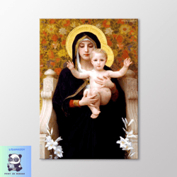 The Virgin of the Lily by William Bouguereau Canvas Wall Art