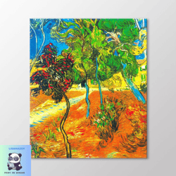 Trees in the Garden of Saint Paul 1889 by Vincent Van Gogh Canvas Wall Art