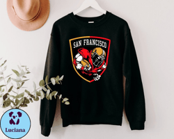 San Francisco Football Shield Design Black SweatShirt , San Francisco Football Team Vintage Unisex Sweater, American Foo