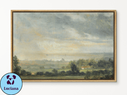 easysuger vintage landscape print on framed canvas wall art with hanging kit vt,37