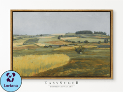 EasySuger Wildflower Field Landscape Oil Painting Framed Canvas Print , with hanging kit