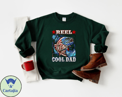 reel cool dad tshirt, american flag dad shirt, fathers day gift, fishing dad shirt, fishing father gift