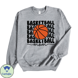 basketball sweatshirt, basketball mom with basketball, mom basketball design, gildan heavy blend crewneck sweatshirt,