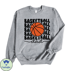 basketball sweatshirt, basketball dad with basketball, dad basketball design, gildan heavy blend crewneck sweatshirt,