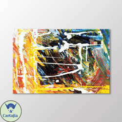 abstract brush strokes canvas wall art, oil painting reproduction art print, contemporary wall decoration, modern home d