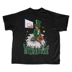 Milwaukee Basketball TShirt, Vintage Milwaukee Basketball Shirt, Graphic Milwaukee Basketball Shirt