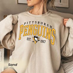 Vintage Vintage Sweatshirt, Pittsburgh Penguins Shirt, Penguins Tee, Hockey Sweatshirt, Hockey Fan Shirt, Pittsburgh Hoc