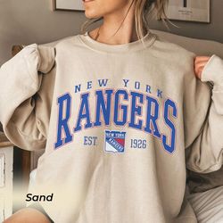 Vintage New York Rangers Sweatshirt, Rangers Tee, Hockey Sweatshirt, College Sweater, Hockey Fan Shirt, New York Hockey