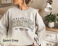 Vintage Nashville Predators Sweatshirt, Predators Tee, Hockey Sweatshirt, College Sweater, Hockey Fan Shirt, Nashville H