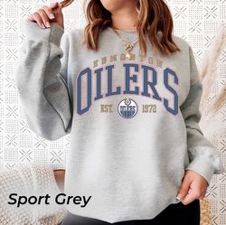 Vintage Edmonton Oilers Sweatshirt, Oilers Tee, Hockey Sweatshirt, College Sweater, Hockey Fan Shirt, Edmonton Hockey Sh
