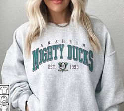 Vintage Anaheim Mighty Ducks Shirt, Merch Vintage 90s Sweatshirt Hockey Retro Unisex Crewneck Gift For Fan College
