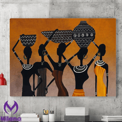 African Canvas Wall Art, African Traditional Women Painting And Jug Art Print, Home Wall Art, African Decor Poster, Afri