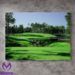 golf course in a national park canvas,golf wall decor,park landscape,nature painting,landscape print,golf wall art