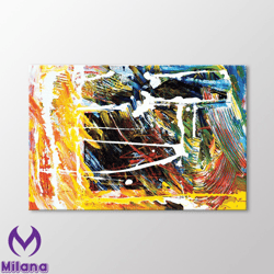 Abstract Brush Strokes Canvas Wall Art, Oil Painting Reproduction Art Print, Contemporary Wall Decoration, Modern Home D