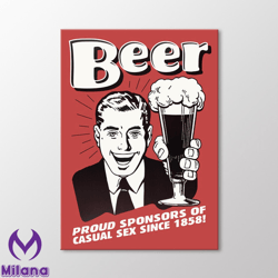 Beer Proud Sponsor Canvas Wall Art, Bar Decoration