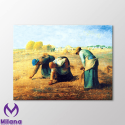 Harvesters 1857 by Jean Francois Millet Canvas Wall Art