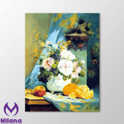 Roses by Eugene Henri Cauchois Canvas Wall Art