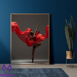 african american woman dancer, black ballerina art print, canvas wall art canvas design, home decor ready to hang