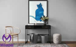 Andy Warhol Blue Cat Pop Art Canvas Wall Art Poster, Canvas Wall Art Canvas Design, Home Decor Ready To Hang