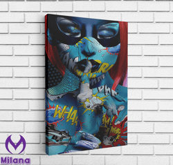 Colored Woman Canvas, Wall Art Canvas Design, Home Decor Ready To Hang