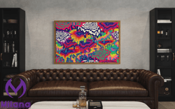 Colorful Artwork, Trippy Tapestries Art Wall Decor  Canvas, Wall Art Canvas Design, Home Decor Ready To Hang