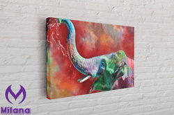 Colorful Elephant, Elephant Canvas Canvas Wall Art Canvas Design, Home Decor Ready To Hang
