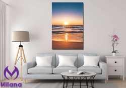 Sunrise Ocean Canvas Wall Art, Sunrise Poster, Landscape Canvas, Sunrise Print Art, Gift For Home, Ocean Poster, Ready T