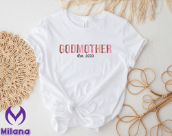 godmother est.2023 shirt, leopard print godmother tshirt, personalized god mother shirt, godmother proposal tee, godmoth