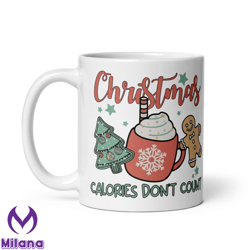 Christmas Calories Dont Count Mug, Jolly Sips, Christmas Mug, Funny holiday Mug, Christmas Gift Mug, Holiday Humor Mug,