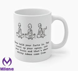 Funny Meditation Coffee Mug,Meditation Illustration Coffee Mug,Yoga Mug,Meditation mug Finger Tracing,Meditate Coffee Mu