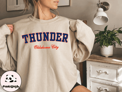 Oklahoma Thunder Sweatshirt Women NBA Oklahoma City Sweater Men NBA Thunder Crewneck Ladies NBA 2023 Playoff Thunder Shi