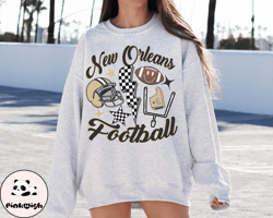 Retro New Orleans Football Crewneck Sweatshirt  TShirt, Saints Shirt, Vintage New Orleans Sweatshirt