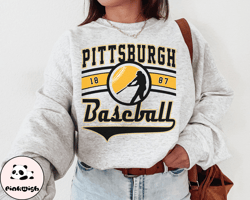 Vintage Pittsburgh Pirate Crewneck Sweatshirt  TShirt, Pirates EST 1887 Sweatshirt, Pittsburgh Baseball Game Day Shirt,