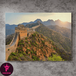 Amazing Great Wall Of China Canvas Wall Art.Chinese Decor.Travel Gift.Oriental Artwork.Historical Monument Painting