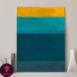 Meeting Of Blue And Yellow,Mark Rothko Inspired Abstract Art,Vibrant Colors And Contemporary Expression,Modern Wall Deco