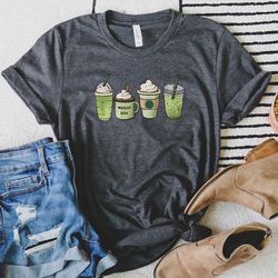 matcha shirt, tea shirt, matcha latte tee, tea lover shirt, tea lover gift, iced tea, green tea shirt