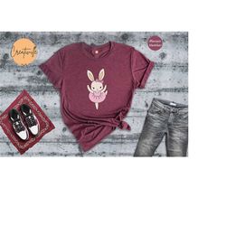 ballerina bunny shirt, dancer rabbit t-shirt, spring animal tee, easter dancer shirt, cute bunny gift