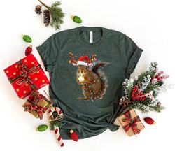 christmas squirrel lights shirt, christmas shirt, funny christmas shirt, christmas gift shirt, christmas gift for her, f