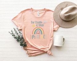 The Storm Is Over Im Here Shirt,Baby Bodysuit, Rainbow Baby, Baby Announcement, Baby Reveal, Rainbow Baby, The Storm Is