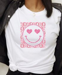 Smiley Emoji Valentine's Day Tshirt, Valentines Day Shirt, Valentines Gift for Her, Best Friend Valentines Gift, Women's