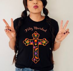 Feliz navidad shirt,Mexican christmas shirt,Mexican christian shirt,Latina Christmas shirt,Mexican Holiday top,Mexican c