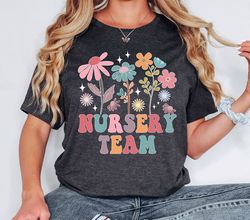 wildflower nursery team shirt,preschool teacher shirt,early childhood team shirts,early years teacher shirts,floral pres