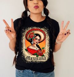 mexicana shirt,mexicana bleached effect tshirt,gift for mexicana,mexican shirt women,mexicana t-shirt,floral mexicana sh