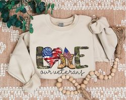 love our veterans sweatshirt, memorial day sweater, independence day gift, american flag hoodie, republican gifts, patri