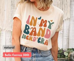 in my band nerd era t-shirt, retro band tee for nerd, cute band day shirt for women, gift for band instructor, band mast