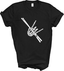 Skeleton Drummer Sticks Hand T-Shirt, Drummer Shirt, Gift For Drummer, Rock Music Shirt, Drum Sweater, Drummer Shirt,Dru