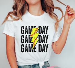 gameday softball shirt, gameday lightning bolt, leopard, softball mom shirt, softball shirt, womens softball shirt, soft