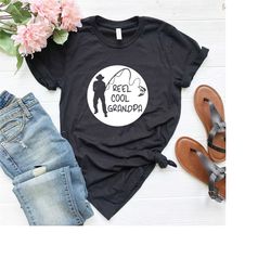 Reel Cool Grandpa Fishing Gift Shirt, Mens Fishing Tshirt, Grandparents Day Shirt, Fishing Papa Shirt, Fisherman Gifts