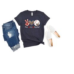 peace love baseball tee, lover shirt baseball, game day tshirt, mom tee baseball, cute baseball shirt, love baseball tee