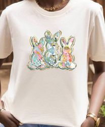 Three Easter Bunnies T-Shirt for Her, Cute Easter Bunny Tee for Women, Easter Gift for Girls, Womens' Easter Gift